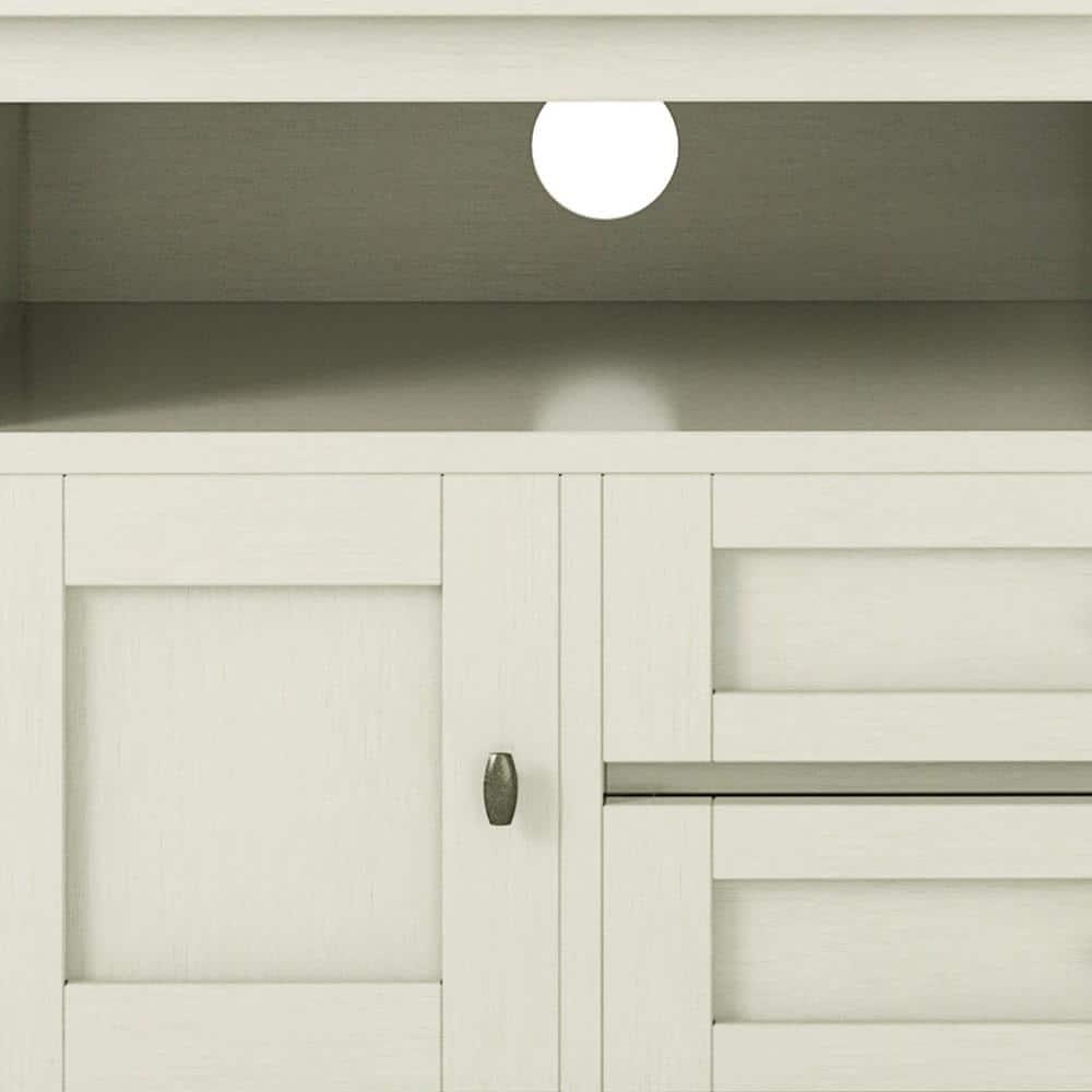 Simpli Home Warm Shaker 72"W Solid Wood TV Stand for TVs up to 80" with 4 Storage Cabinets and 2 Drawers