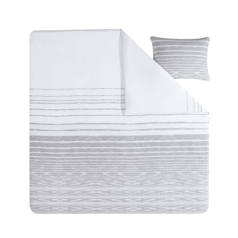 Kenneth Cole Kenneth Cole Abstract Stripe Cotton Grey Comforter Set