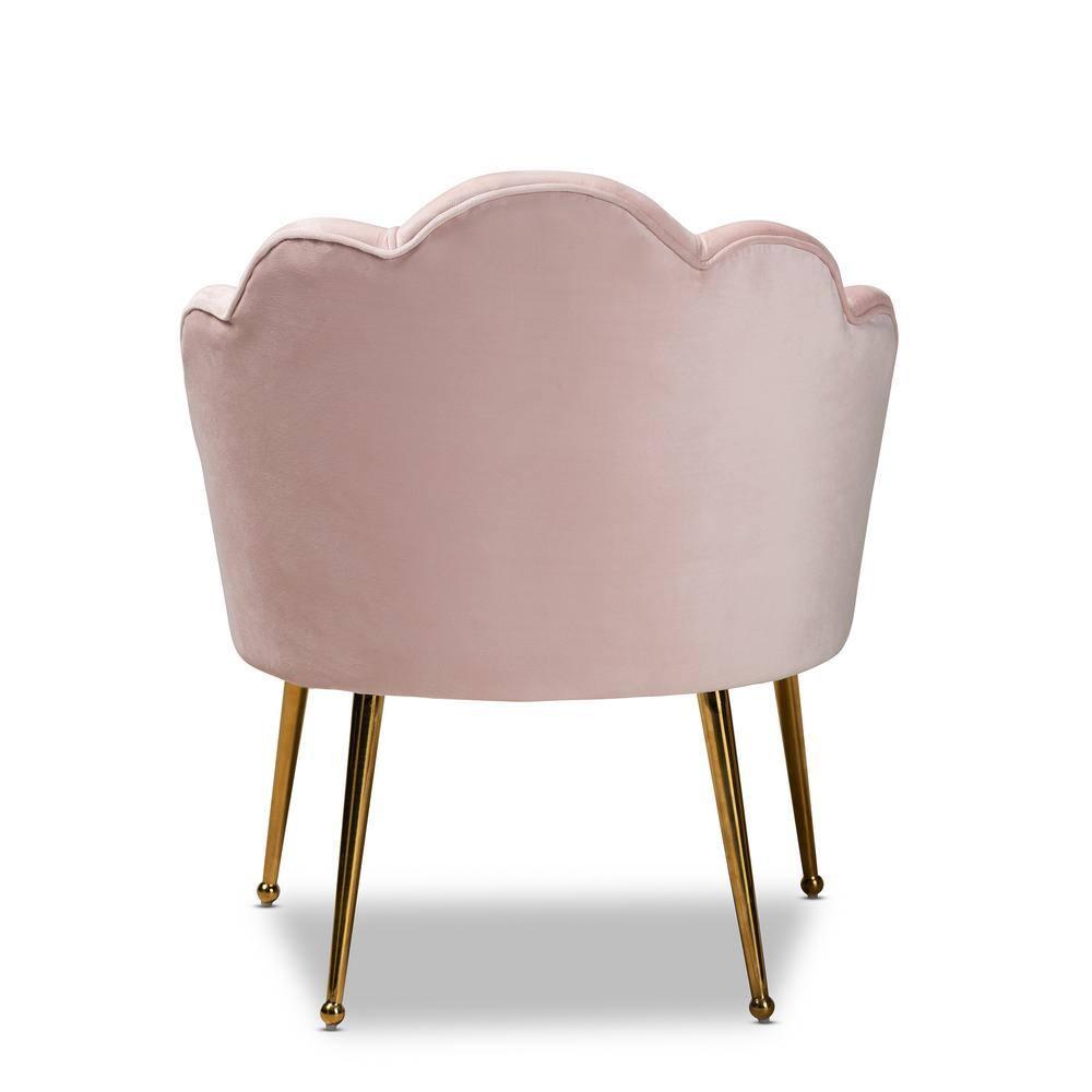 Cinzia Velvet Upholstered Seashell Shaped Accent Chair - Baxton Studio