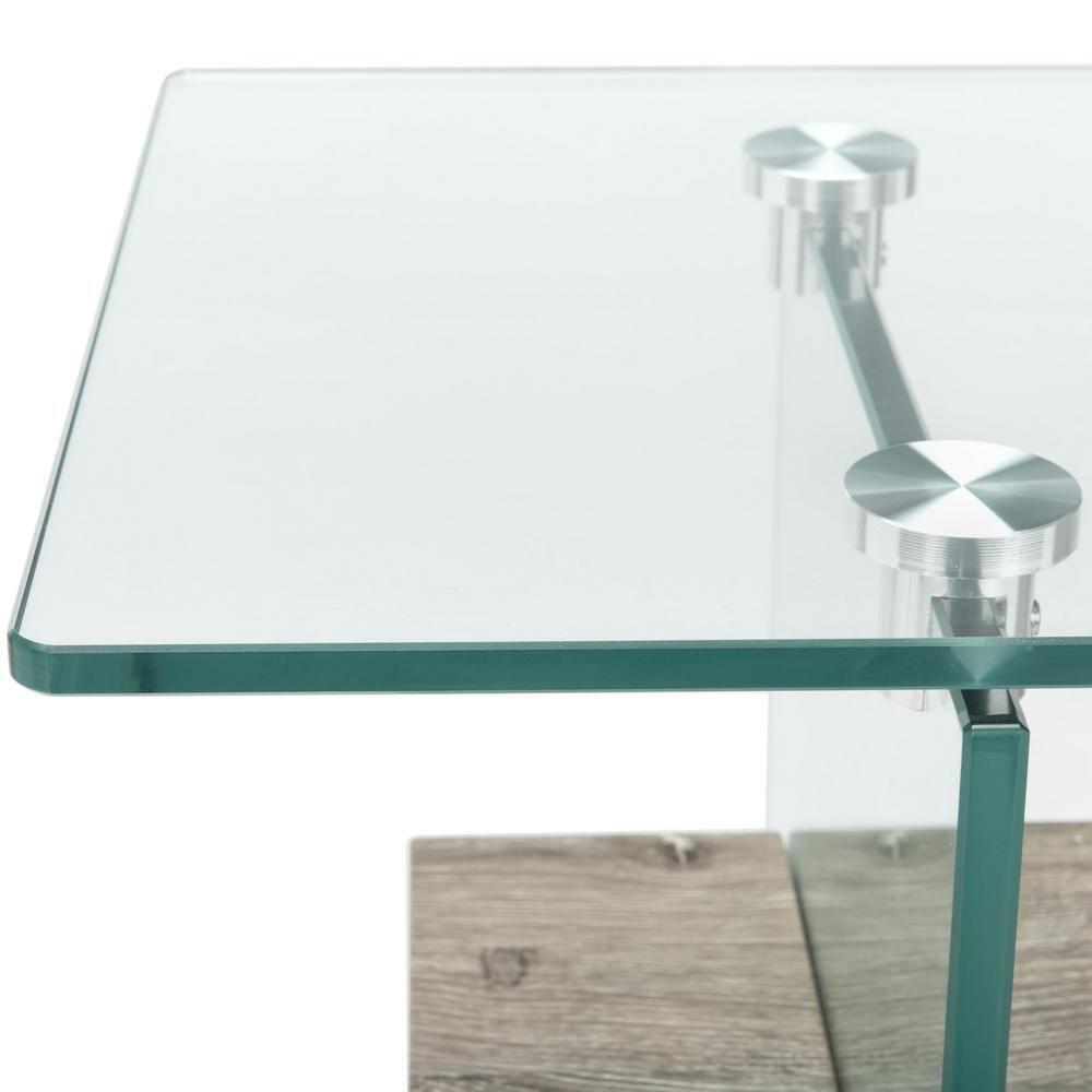 Kayley Console Table - Glass/Grey Oak - Safavieh