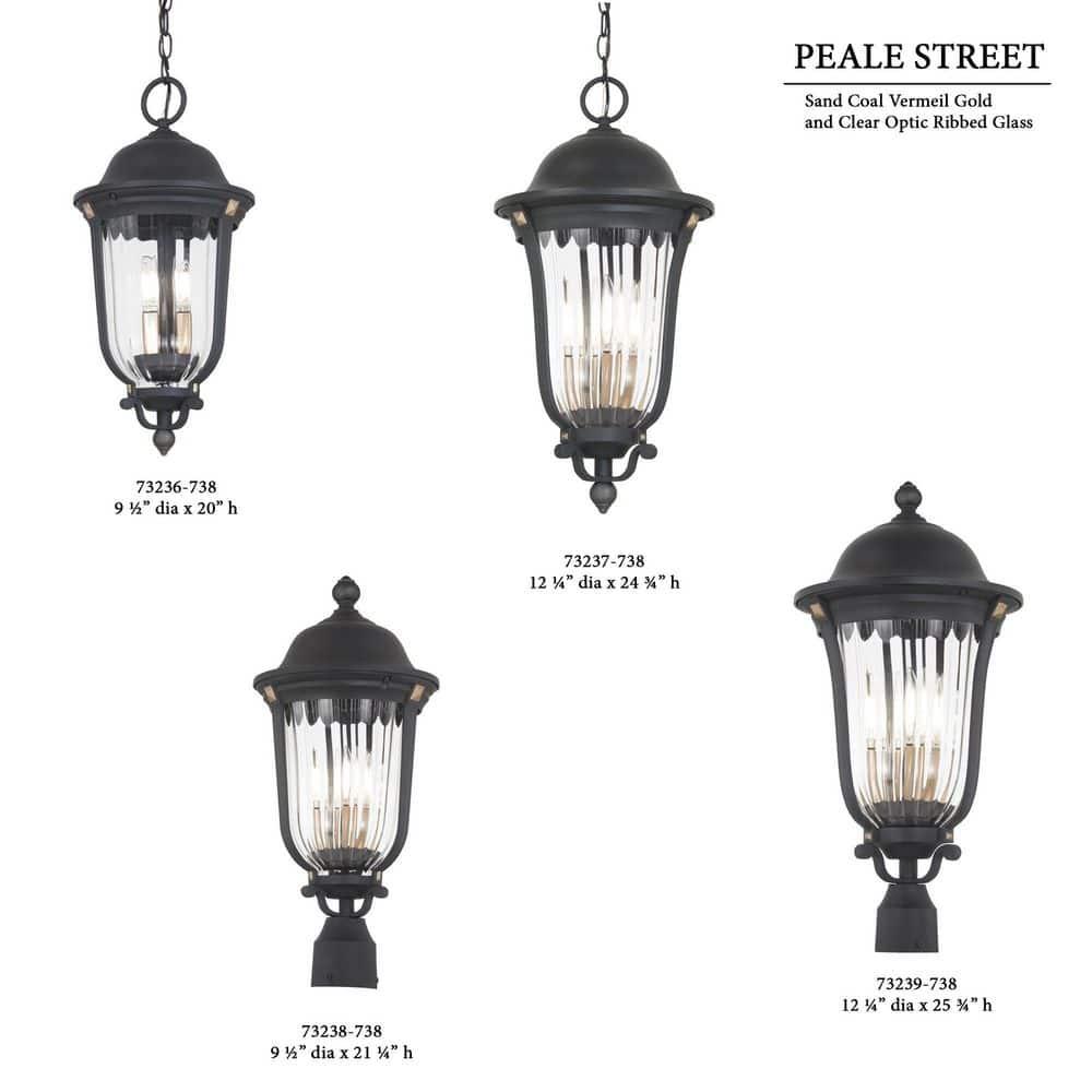 Minka Lavery Peale Street 24 3/4"H Arena Carbón y Vermeil Oro Luz Colgante para Exteriores