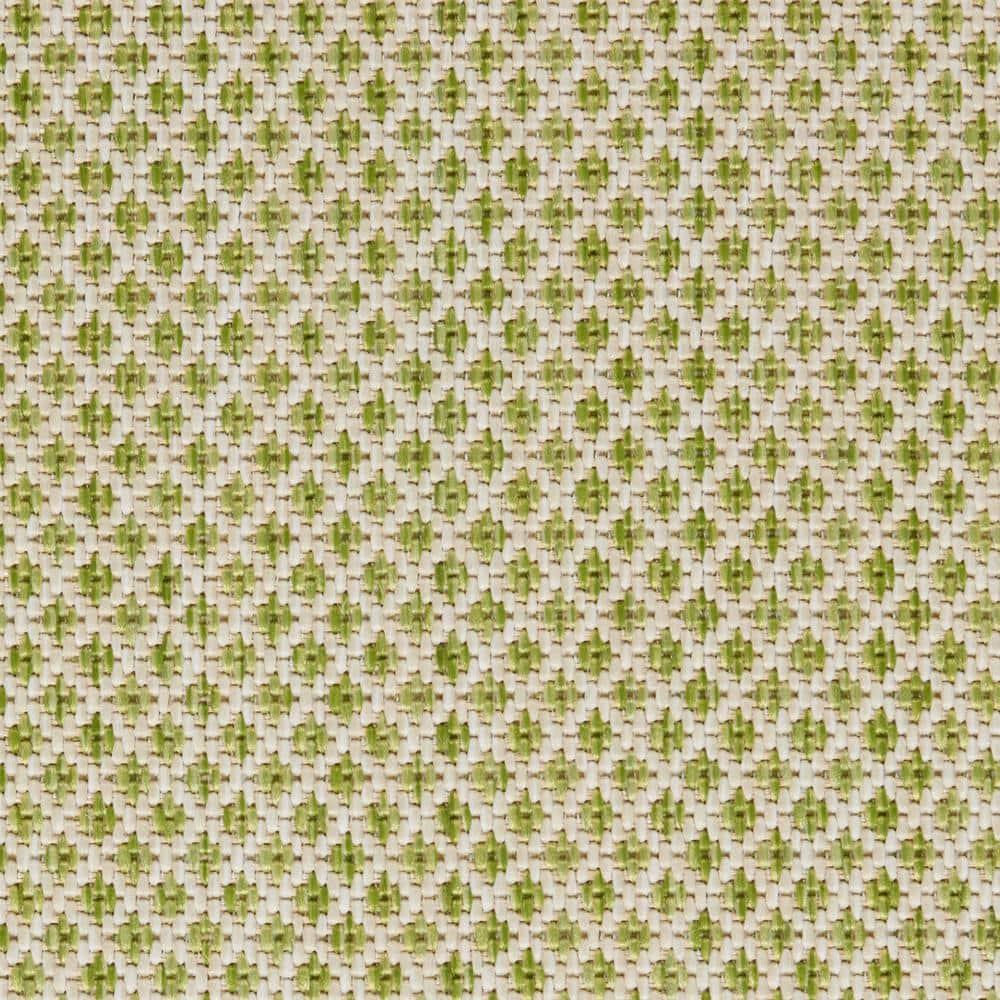 Nourison Courtyard 9' x 12' Ivory Green All-over design Indoor/Outdoor Rug