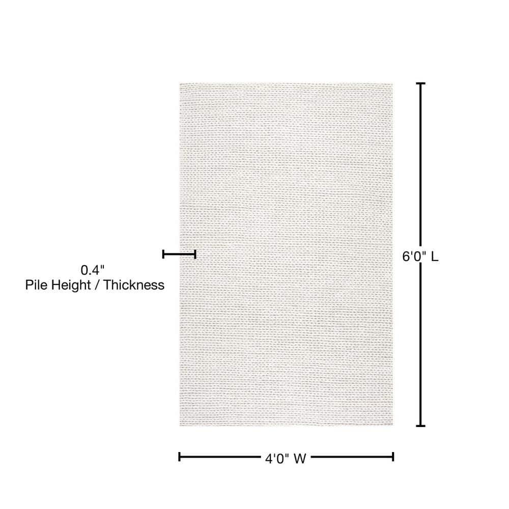 nuLOOM Penelope Braided Wool Off White 4' x 6' Farmhouse Area Rug