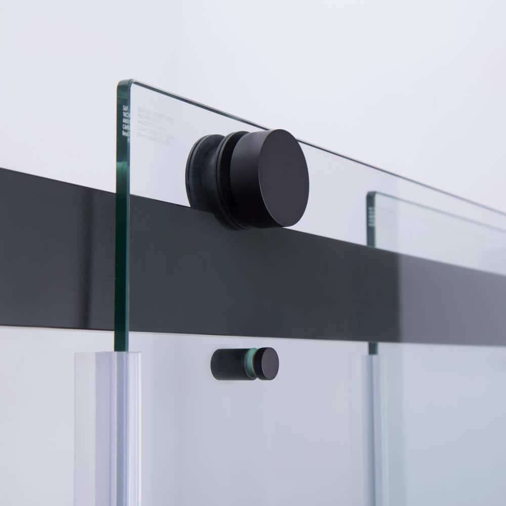 48 x 76 in. Spezia Double Sliding Frameless Shower Door, Matte Black