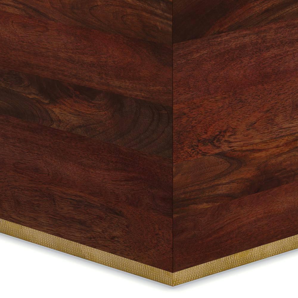 SIMPLIHOME Abba Solid Mango Wood 28 Inch Wide Square Modern Coffee Table in Cognac Brown, Fully Assembled, for The Living Room and Family Room