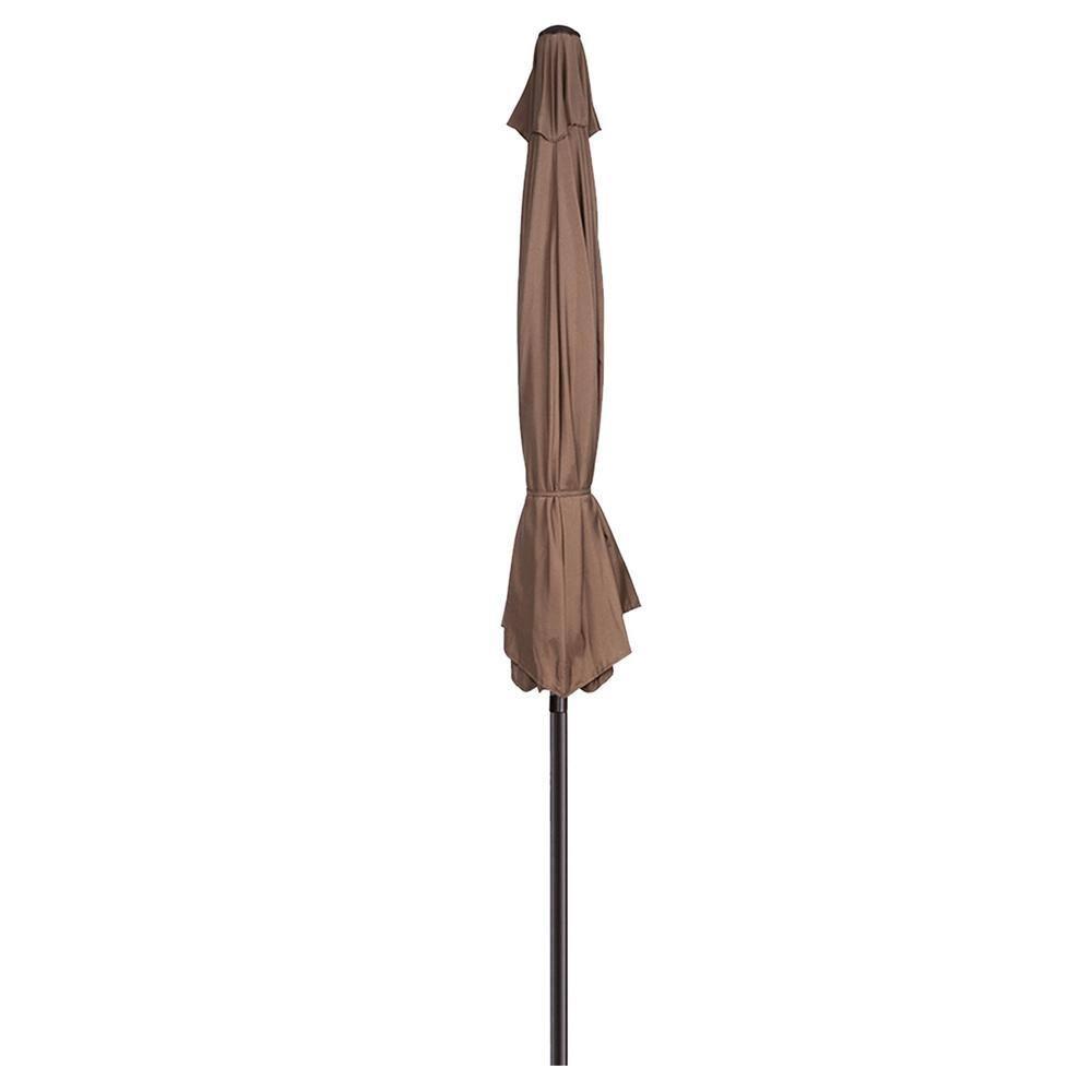 WestinTrends 9 Ft Outdoor Patio Market Table Umbrella with Tilt and Crank, Coffee