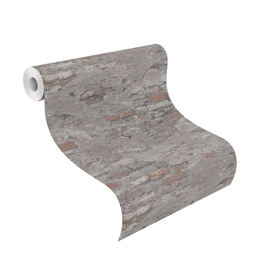 Rasch Templier Off White Distressed Brick Unpasted Non Woven Wallpaper, 20.5-in by 33-ft, 56.4 sq. ft.