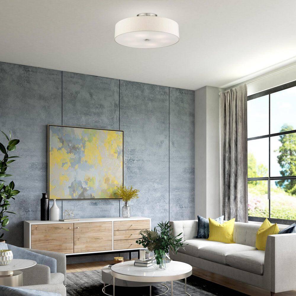 Livex Lighting Meridian 6 - Light Semi-Flush Mount in  Brushed Nickel