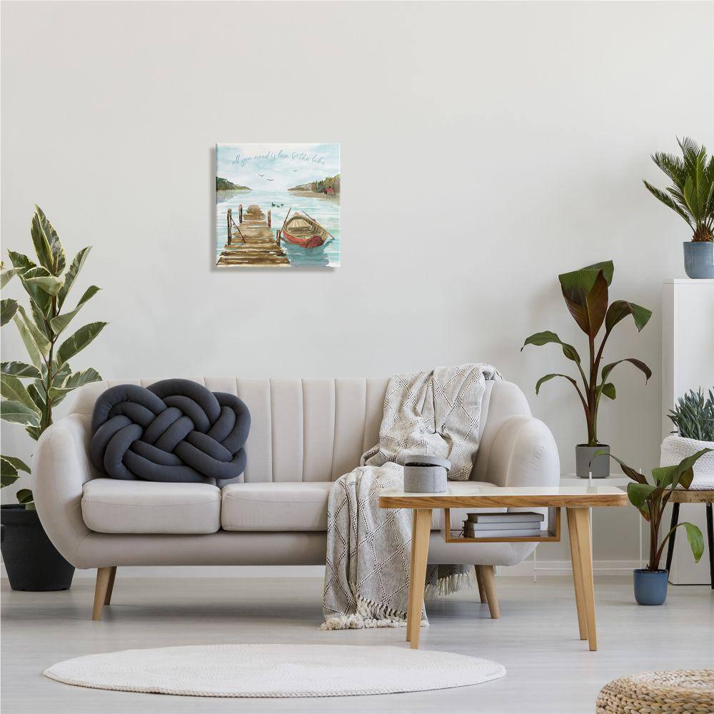 Stupell Industries " Love And The Lake Sentiment Boat Dock Landscape " by Dina June Painting Print