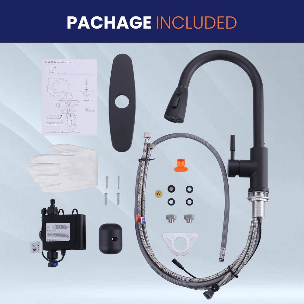 ARCORA ARCORA Stainless Steel  Single Handle Pull-Down Sprayer Kitchen Faucet Set with Touchless Sensor AR7100301B-DC