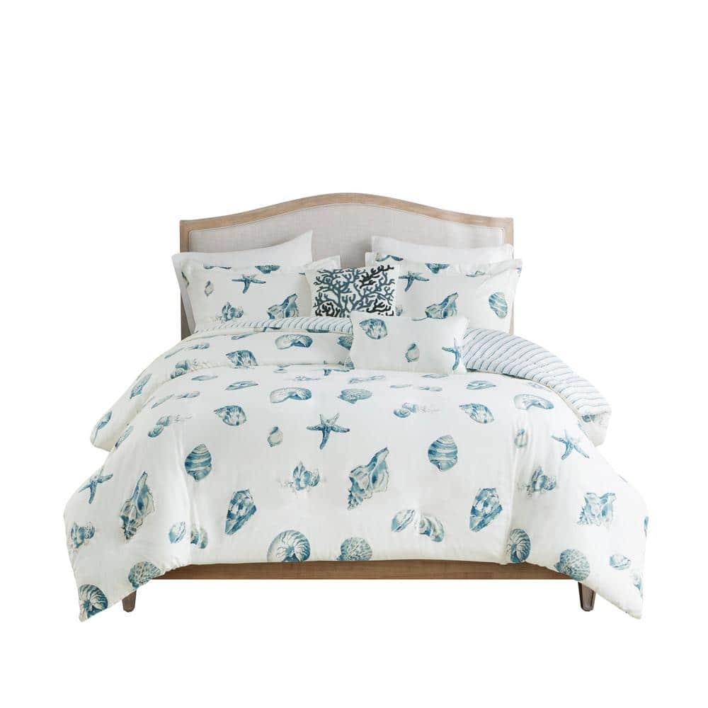 Beach House Coastal Cotton Reversible Duvet Cover Set