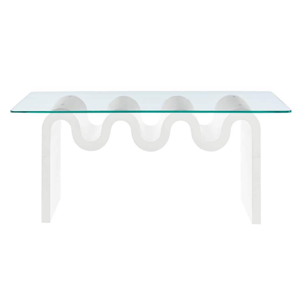 Modway Ondine Glass Top Coffee Table In Spiced Apple