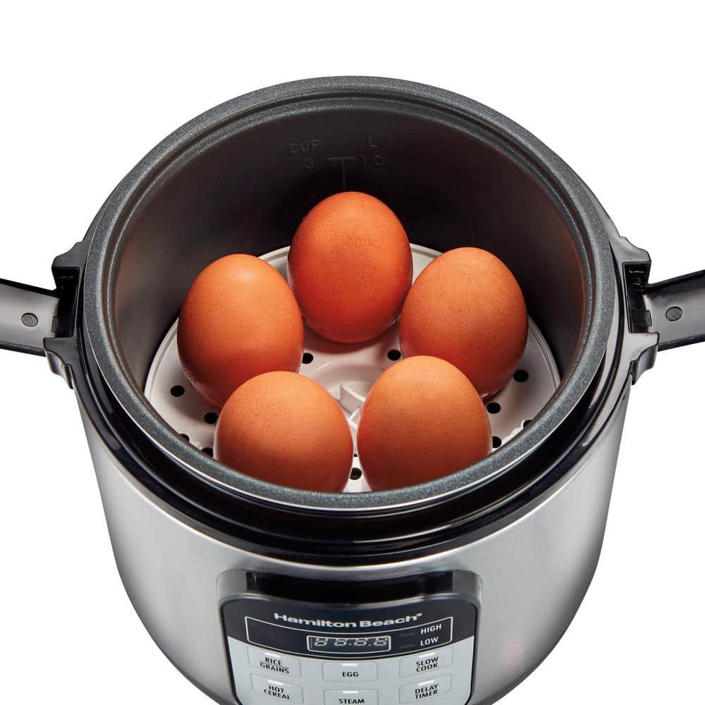 Hamilton Beach Compact Multi Cooker, 1.5 Quart, with Rice Cooker, Egg Cooker, Slow Cooker, Food Steamer and Cereal Functions, 37524