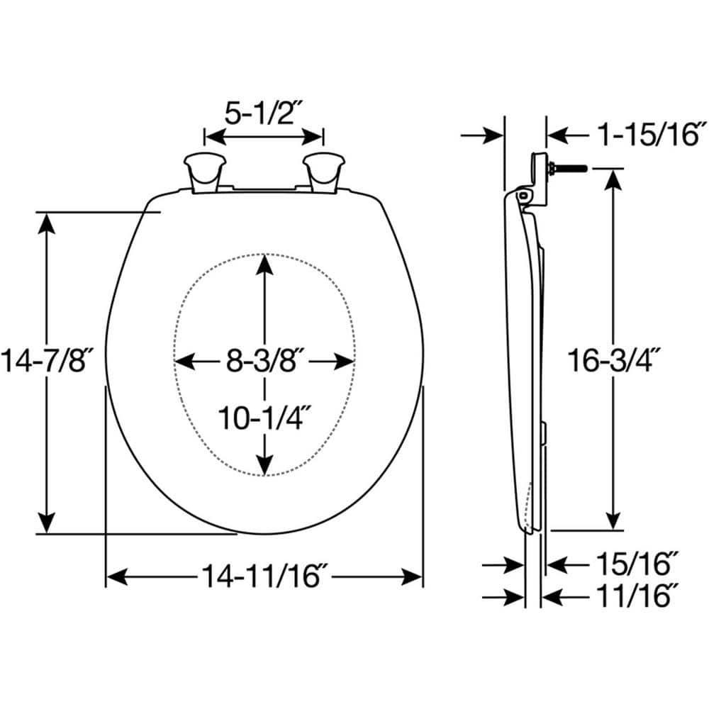 Bemis 200SLOWT 165 Round Toilet Seat and Lid