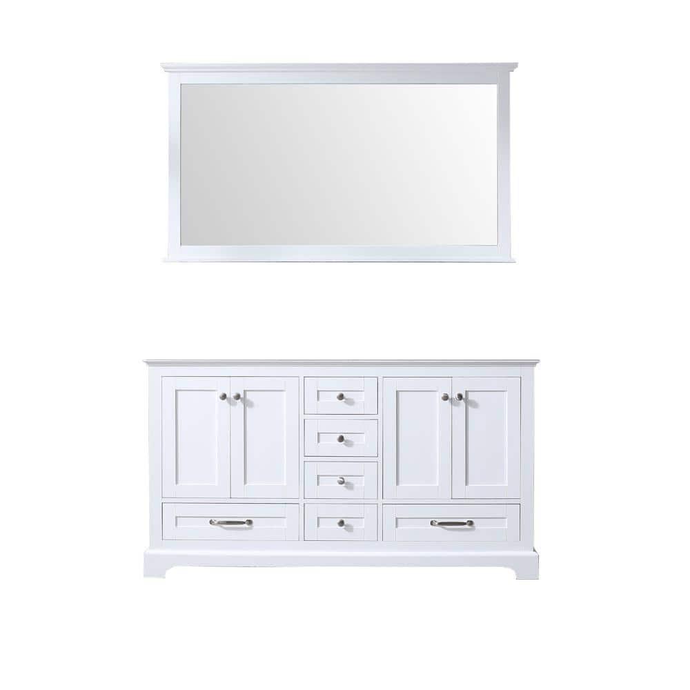 Lexora Home Dukes 60" Double Vanity with Mirror in White