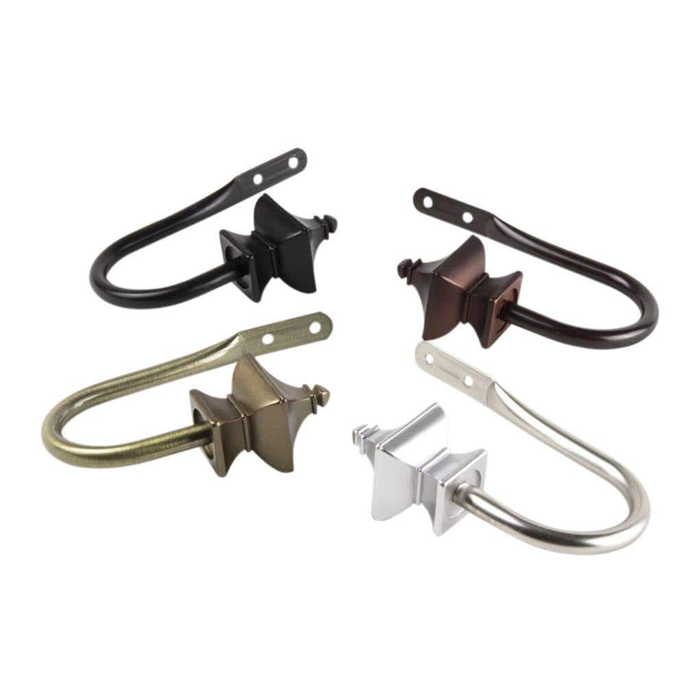 Rod Desyne Esta Steel J-Hooks/Resin Finials Curtain Holdback (Set of 2)