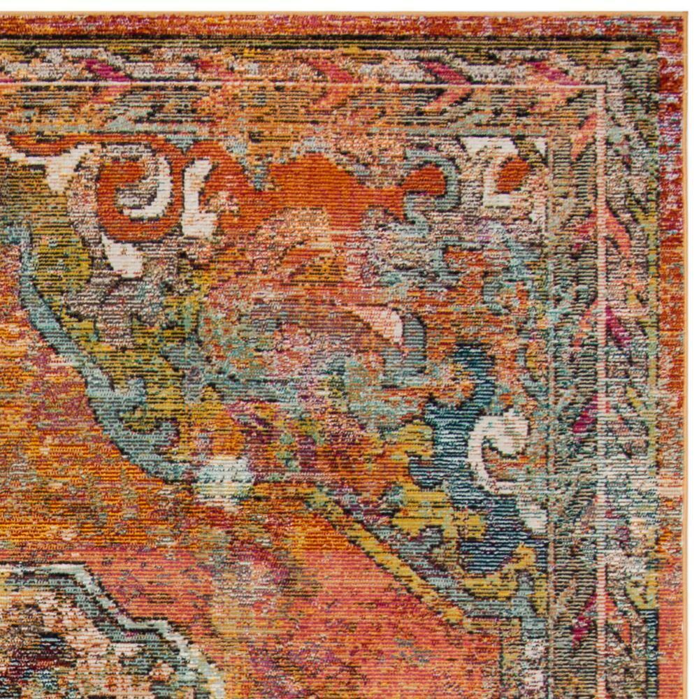 Crystal CRS502 Power Loomed Area Rug - Orange/Light Blue - 8'x10' - Safavieh.