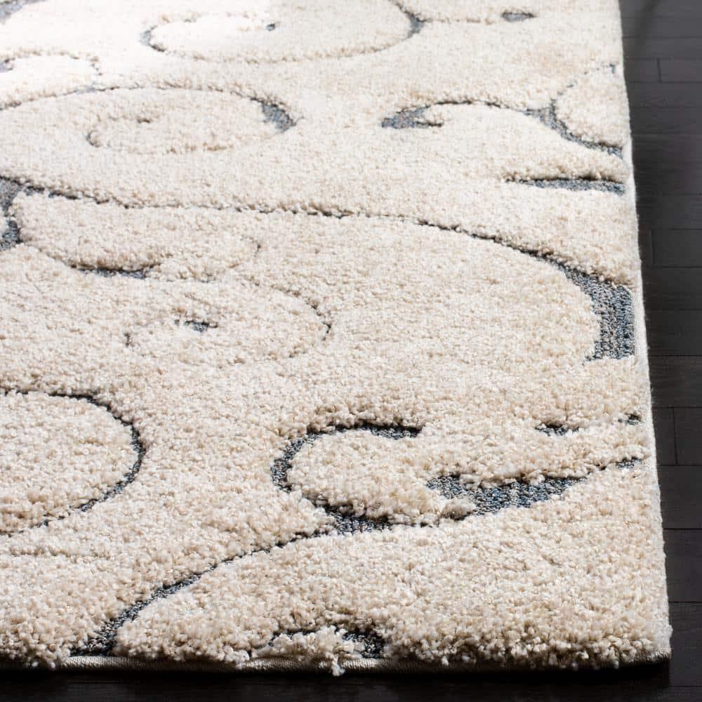 Florida Shag SG455 Power Loomed Area Rug - Beige/Blue Grey - 8'x10' - Safavieh.