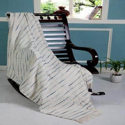 Rajani Home Deep Ombre Striped Handmade Woven Throw Blanket with Fringe