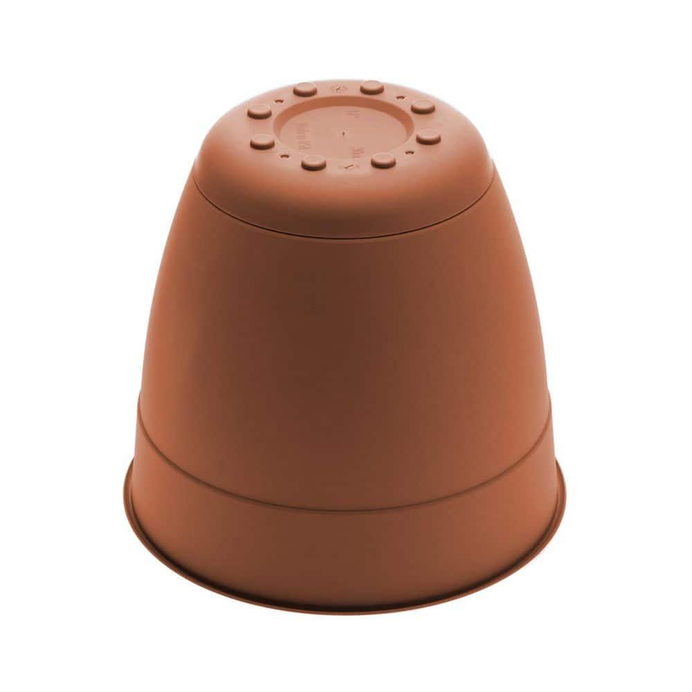 Bloem Dayton Planter With Saucer: 12" - Terra Cotta - 100% Recycled Plastic Pot, Removable Saucer, Elevated Feet, For Indoor and Outdoor Use, Gardening, 3 Gallon Capacity