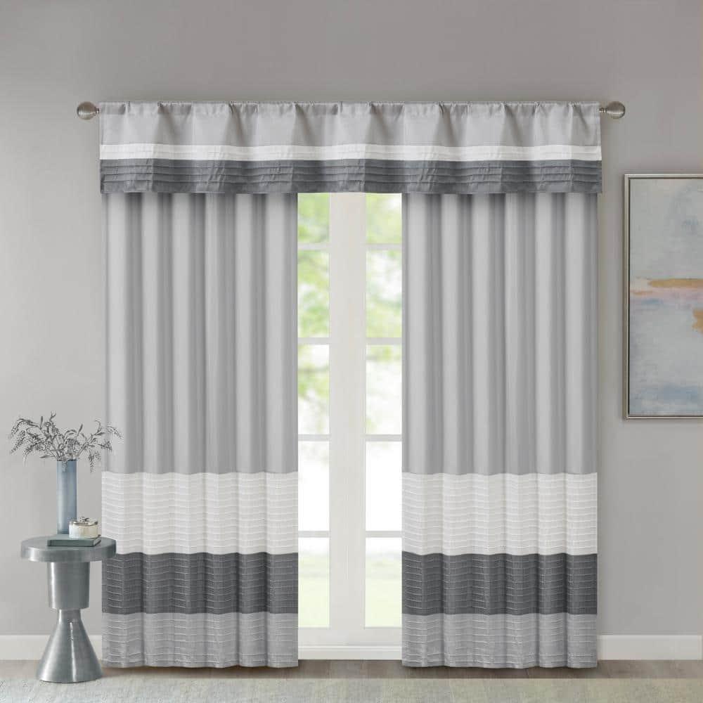 Madison Park Amherst Polyoni Pintuck Single Window Valance