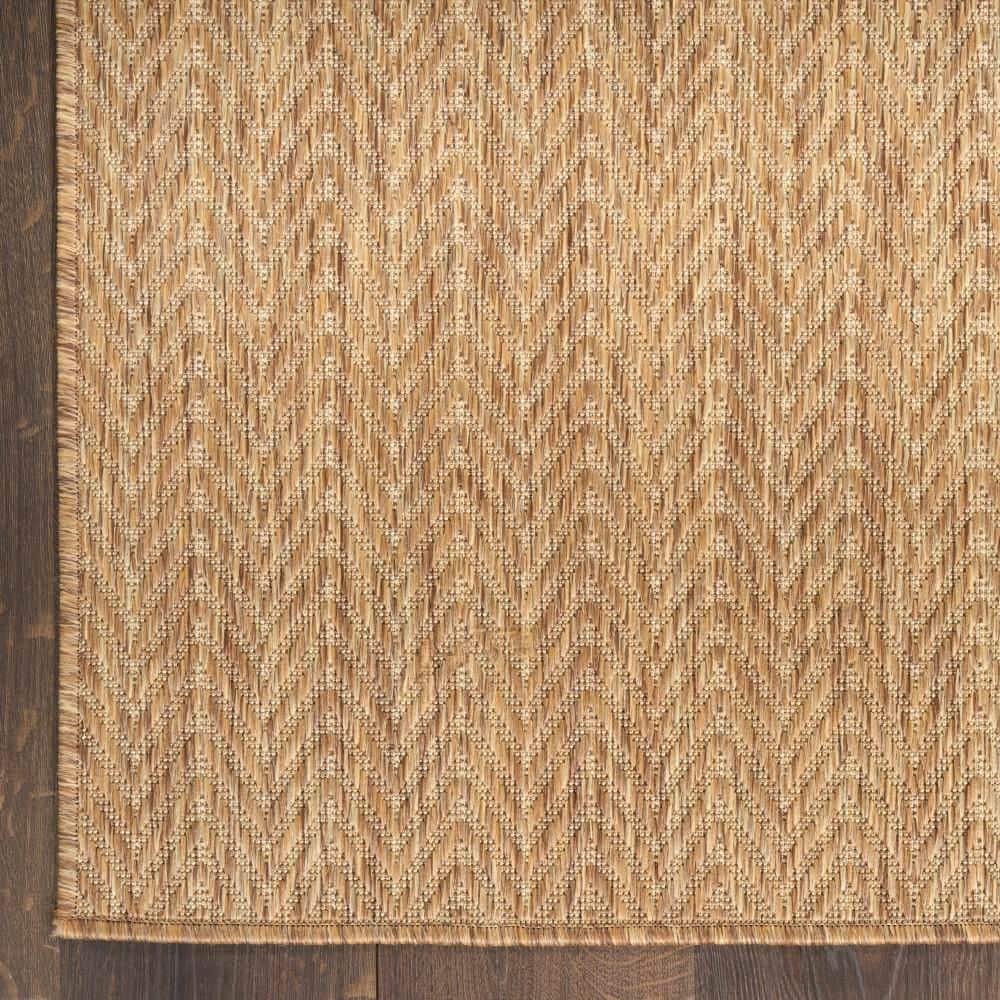 Nourison Horizon Indoor/Outdoor 8' x 10' Natural Modern Chevron Flatweave Rug