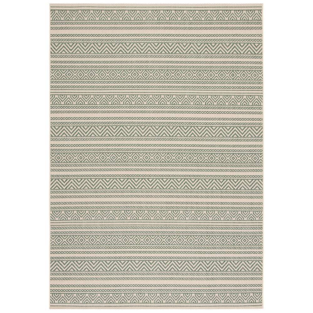 Courtyard CY6866 Power Loomed Indoor/Outdoor Area Rug - Beige/Dark Green - 8'x10' - Safavieh.