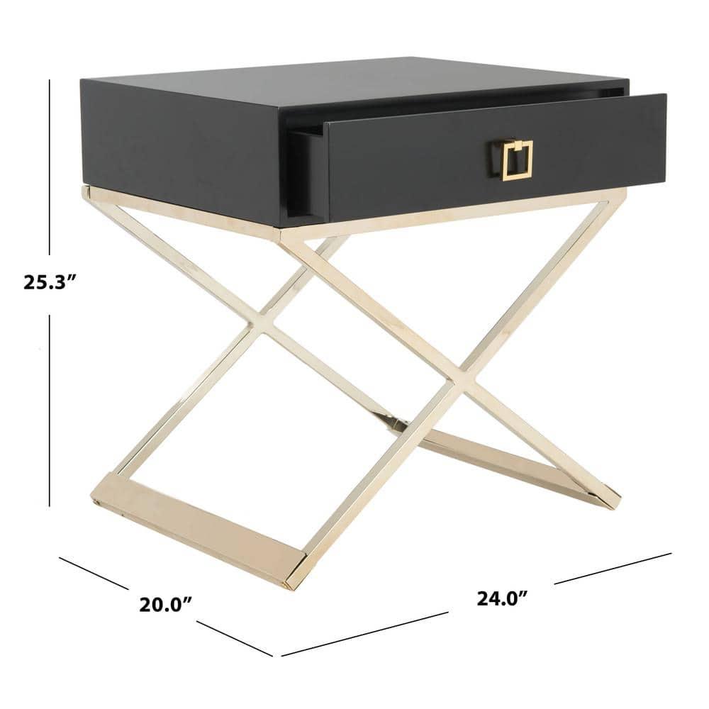 Zarina Modern Cross Leg End Table - Black - Safavieh.