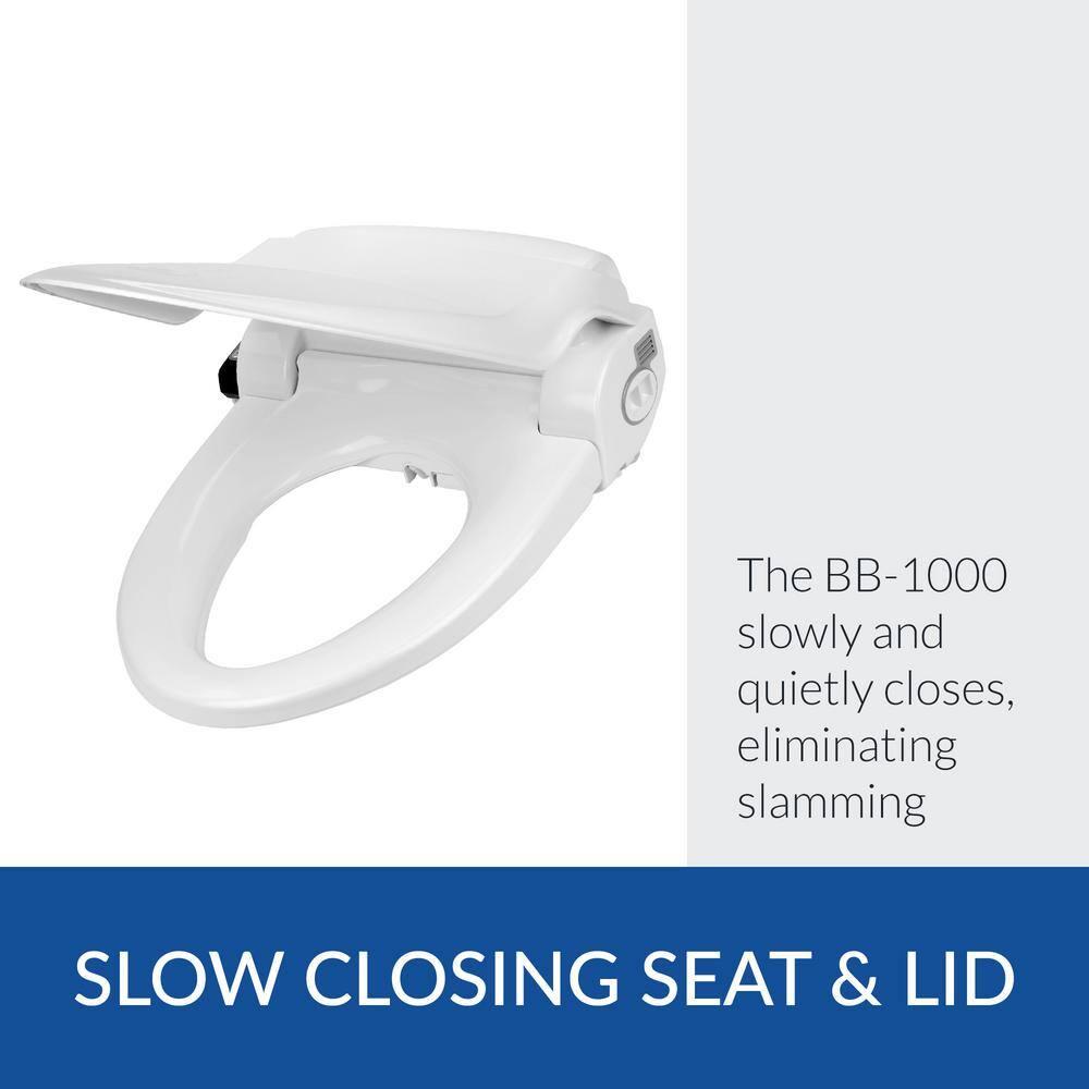 Bio Bidet by BEMIS 7ZBB1000R DRY BB1000 Round Bidet Toilet Seat, Electric, Warm Water with Air Dryer + 6 Bidet Towels