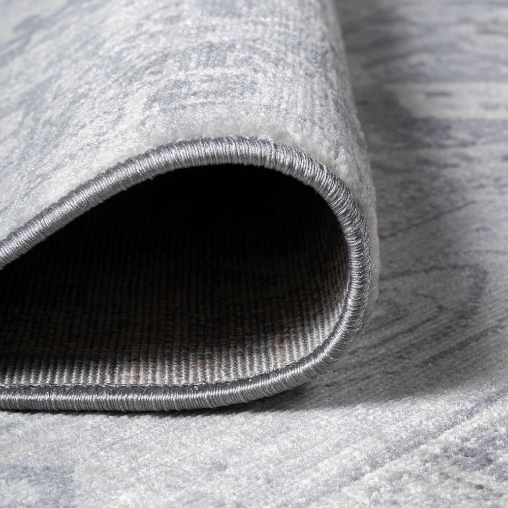 5' Square Modern Persian Vintage Medallion Area Rug, Light Gray - JONATHAN Y