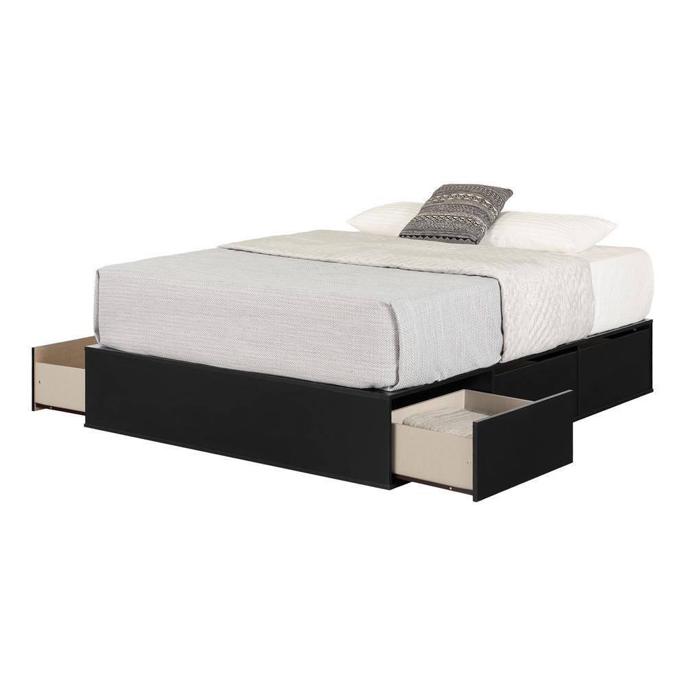 Fusion Queen 6-Drawer Platform Bed Pure Black