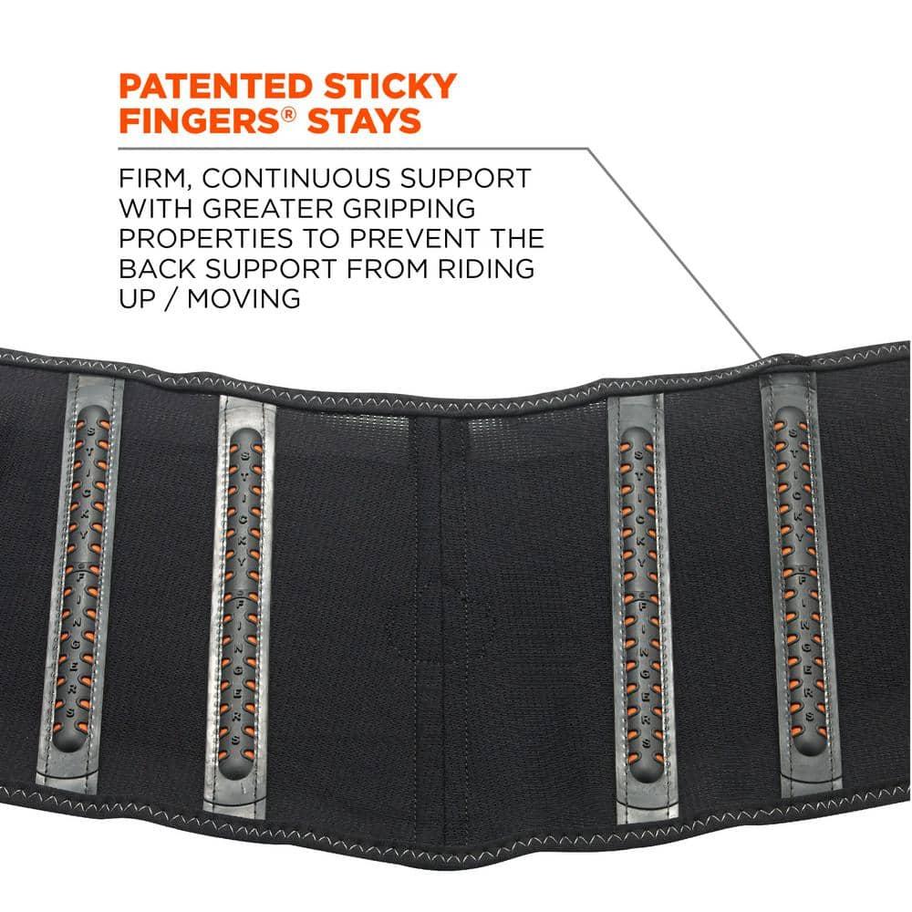 Ergodyne 11604 ProFlex 1100SF Back Support Brace, 8" Spandex Belt, Patented Stays Provide Added Support, Large,Black