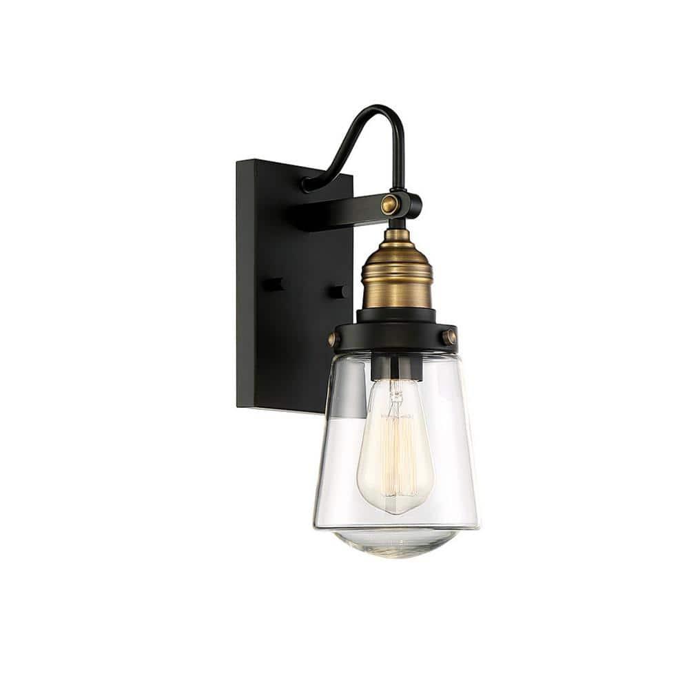 Savoy House Exterior Collections 1 - Light Wall Light in  Vintage Black/Warm Brass