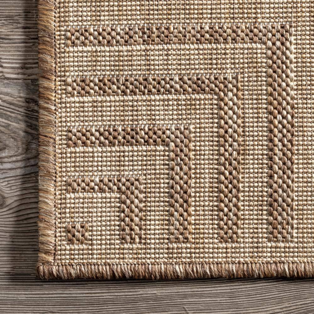 nuLOOM 4' x 6' Outdoor Area Rug, Stain Resistant, Weather Resistant, High Traffic, Patio, Balcony, Outside, Living Room, Dining Room, Asha Light Brown