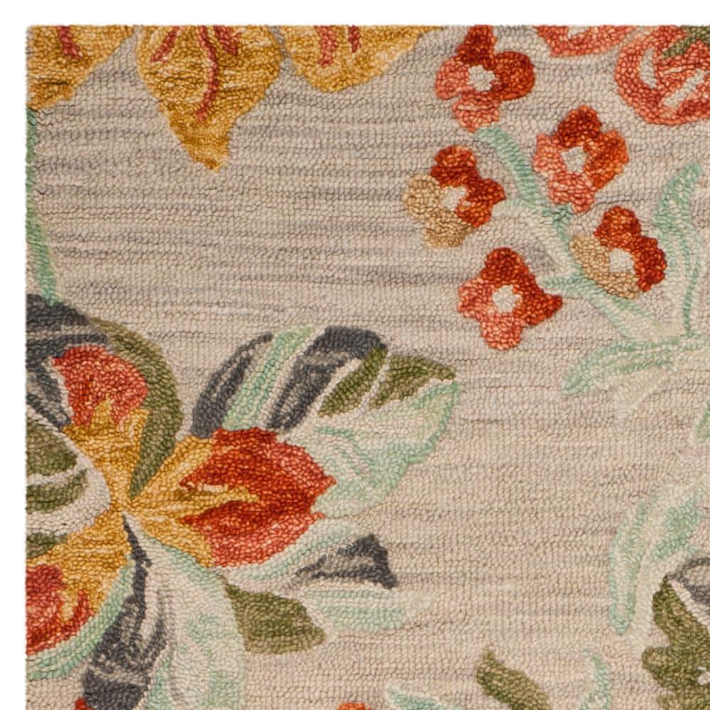Blossom BLM458 Hand Tufted Area Rug - Grey/Red - 8'x10' - Safavieh.
