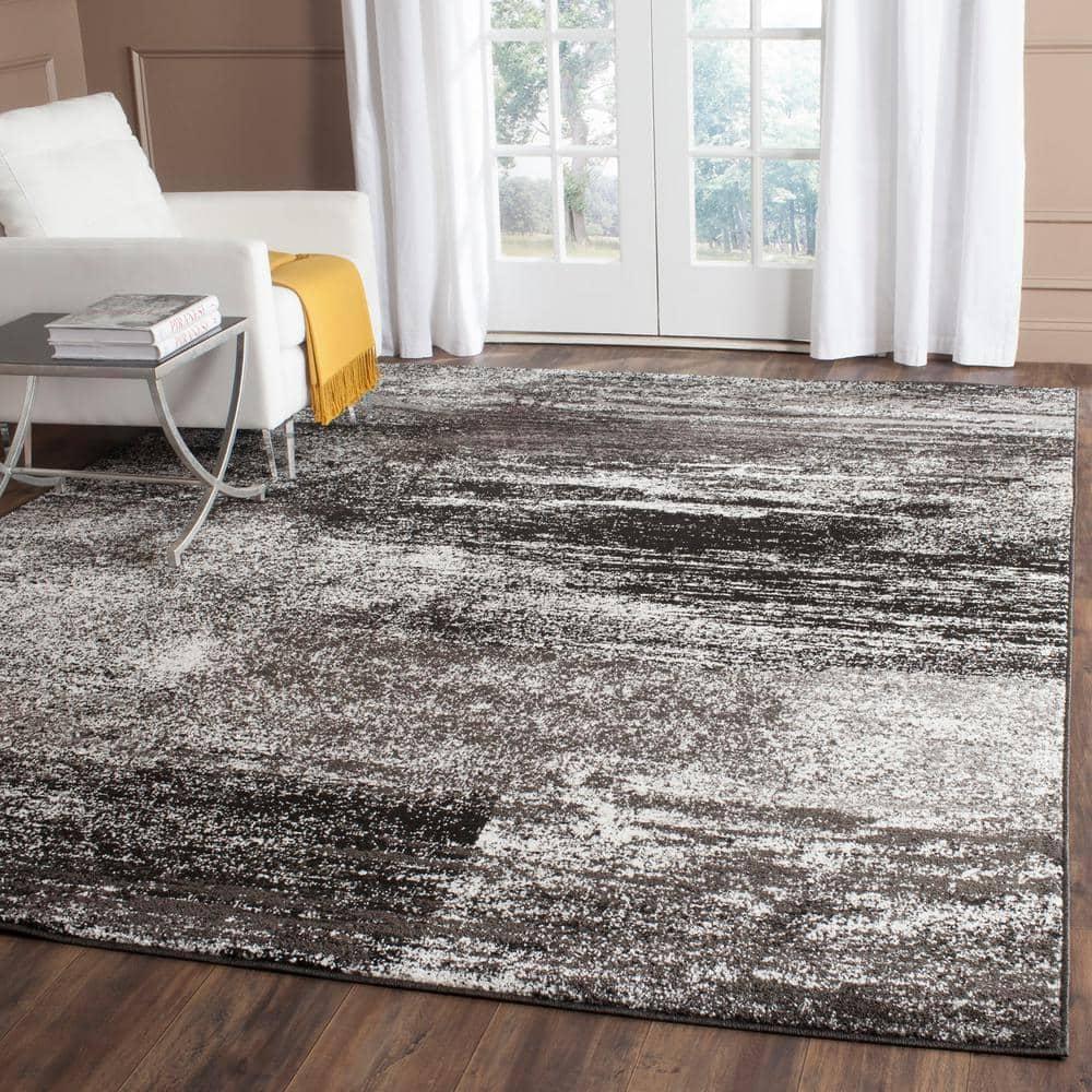 Adirondack ADR112 Machine Made Indoor Area Rug - Silver/Black - 9'x12' - Safavieh