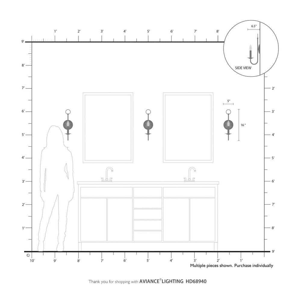 Livex Lighting Estate 1 - Light Wall Light in  Antique Brass