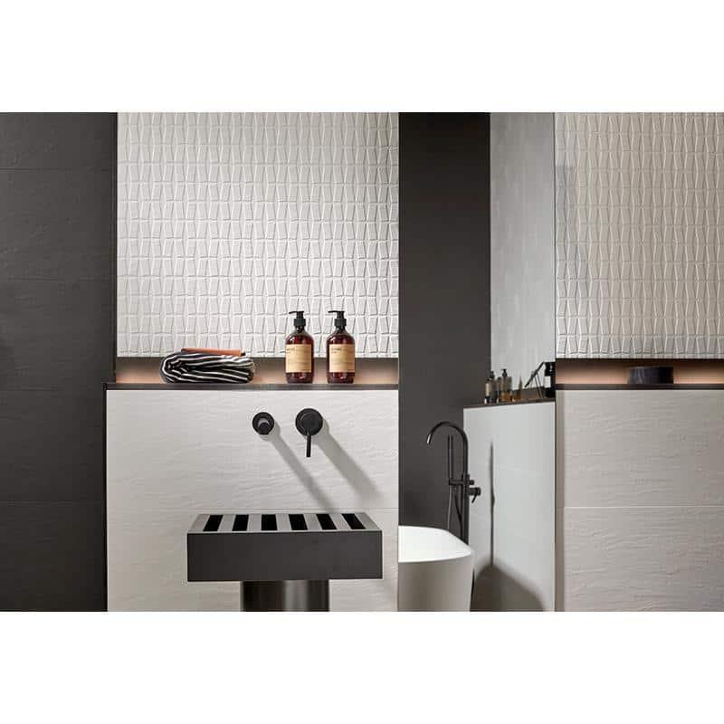 Apollo Tile Imprint 12" x 35" Ceramic Marble Look Wall & Floor Tile (Set of 4)