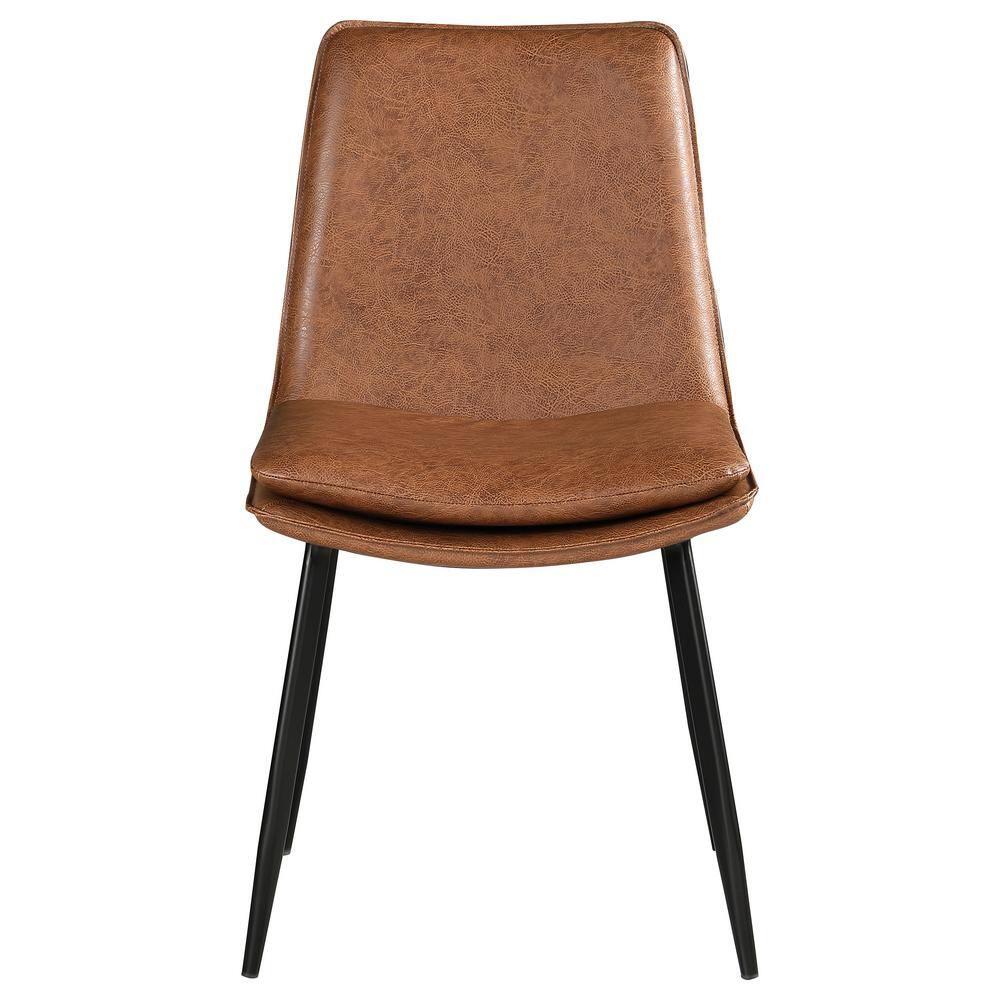 Coaster Ortega Faux Leather Padded Seat Dining Side Chair Coffee