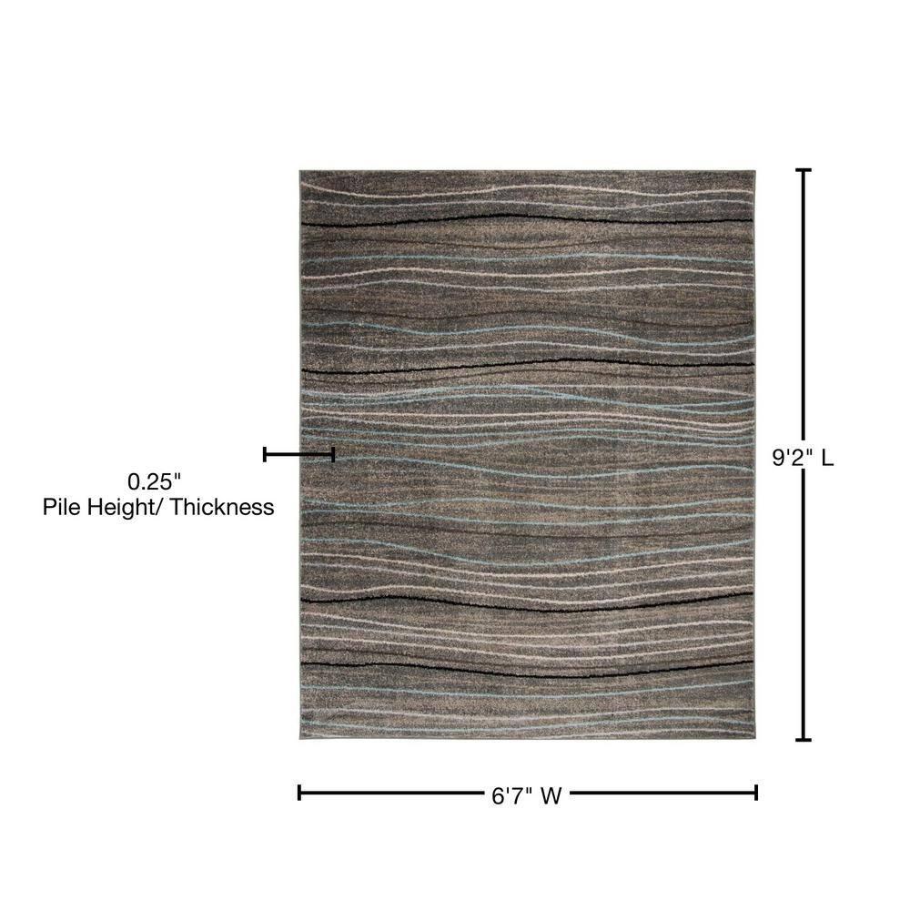 Amsterdam AMS111 Power Loomed Indoor Area Rug - Silver/Beige - 6'7"x9'2" - Safavieh