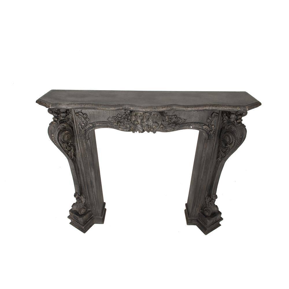 Storied Home Ornate Decorative Fireplace Mantel Black: Wall Mount, MDF Frame, Adult Assembly