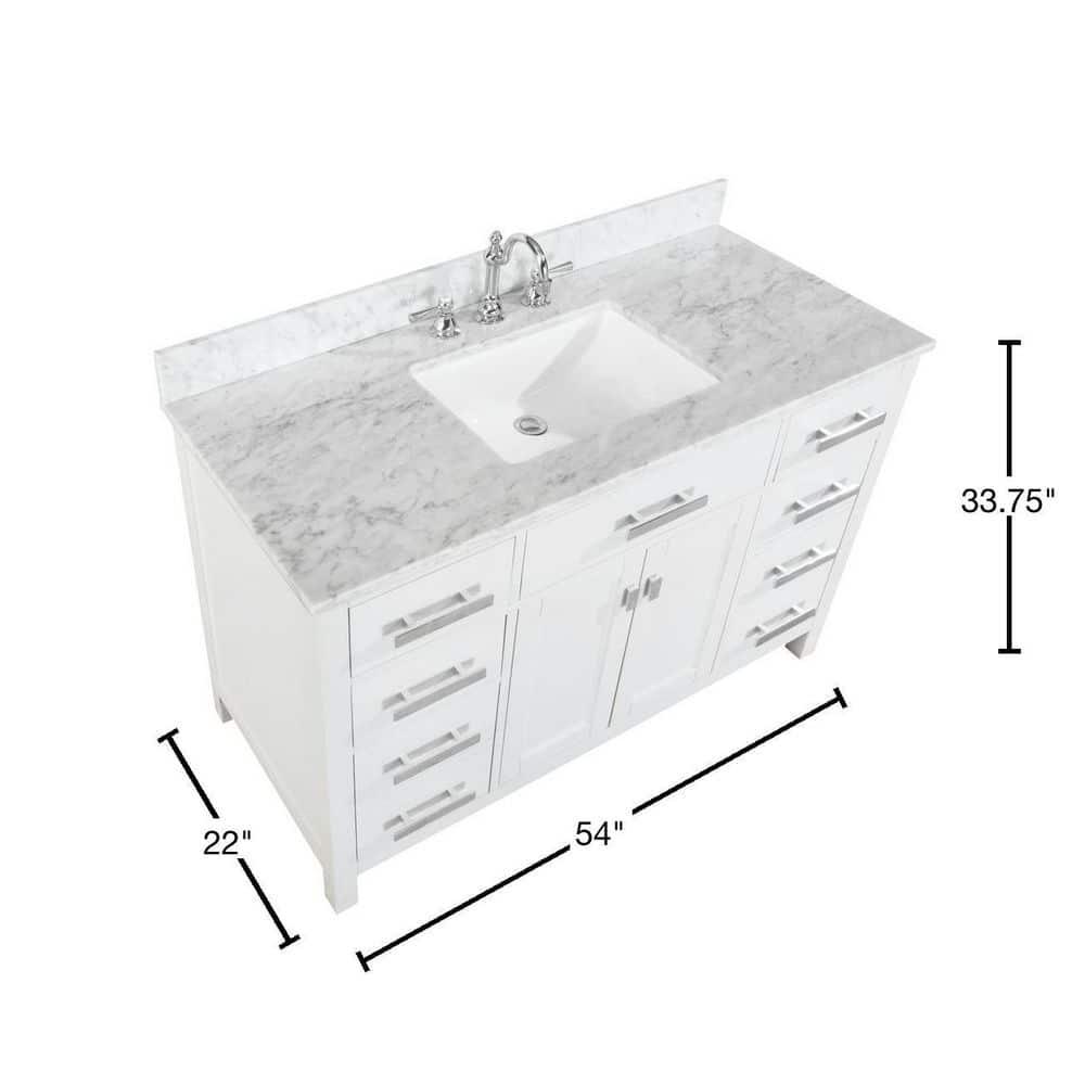 Design Element Valentino 54" Single Sink Vanity in White