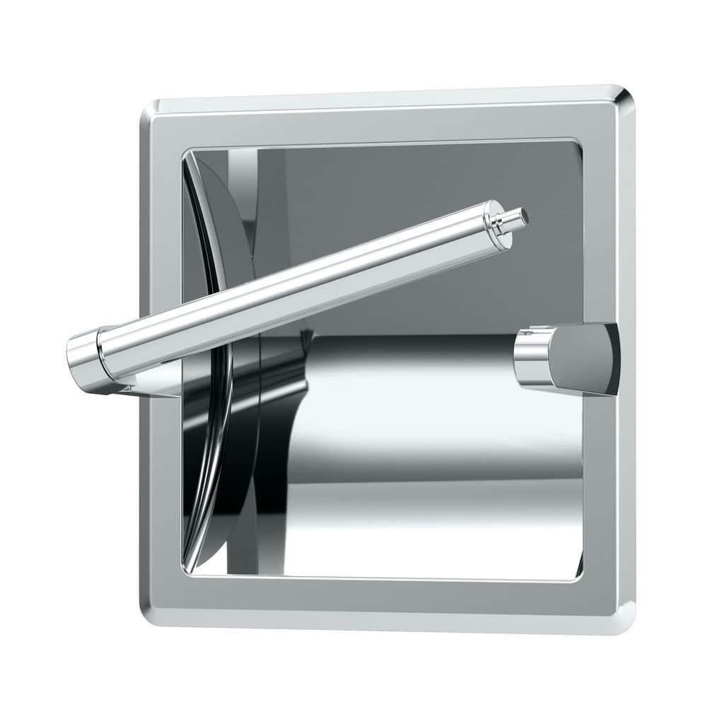 Wall Mounted Recessed Toilet Paper Holder | Pivoting Toilet Paper Roll Holder | Hotel Style In Wall Toilet Paper Holder for Regular Roll