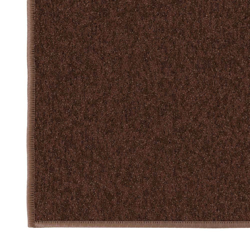 Ottomanson Non-Slip Hallway Runner Rug 2x6 Rubberback Solid Indoor Rug, 2'2" x 6', Brown
