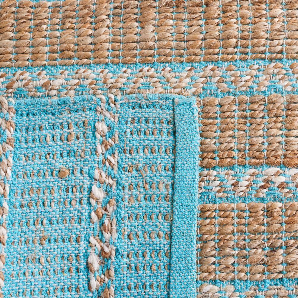 Natural Fiber NFB655 Power Loomed Runner Rug - Teal/Natural - 2'3"x8' - Safavieh.