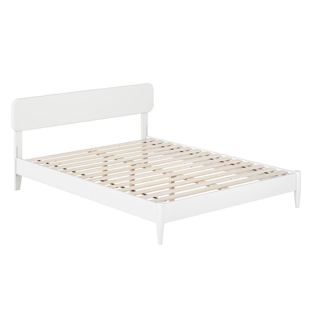 AFI Florence Queen Solid Wood Low Profile Platform Bed, White