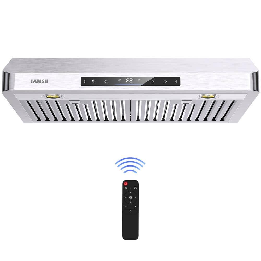 36 in. 900 CFM Ducted Under Cabinet Range Hood in Stainless Steel with Remote Control and LED Lights