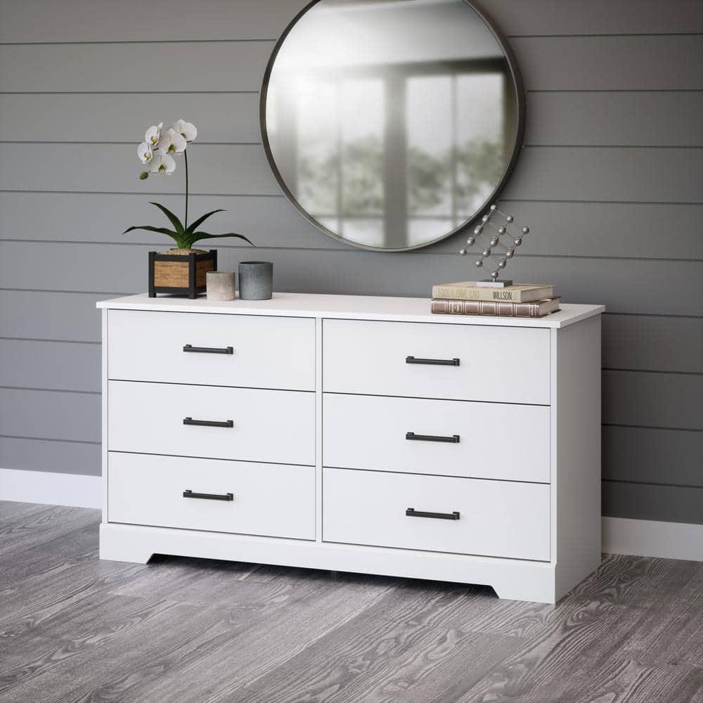 Prepac Rustic Ridge Farmhouse 6 Drawer Bedroom Dresser White