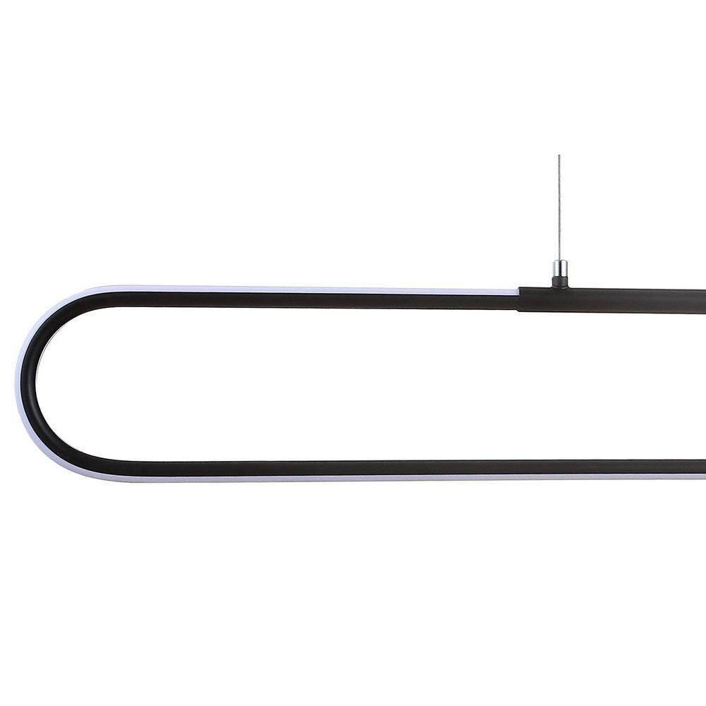 Ned 39" Dimmable Adjustable Integrated LED Metal Linear Pendant, Black