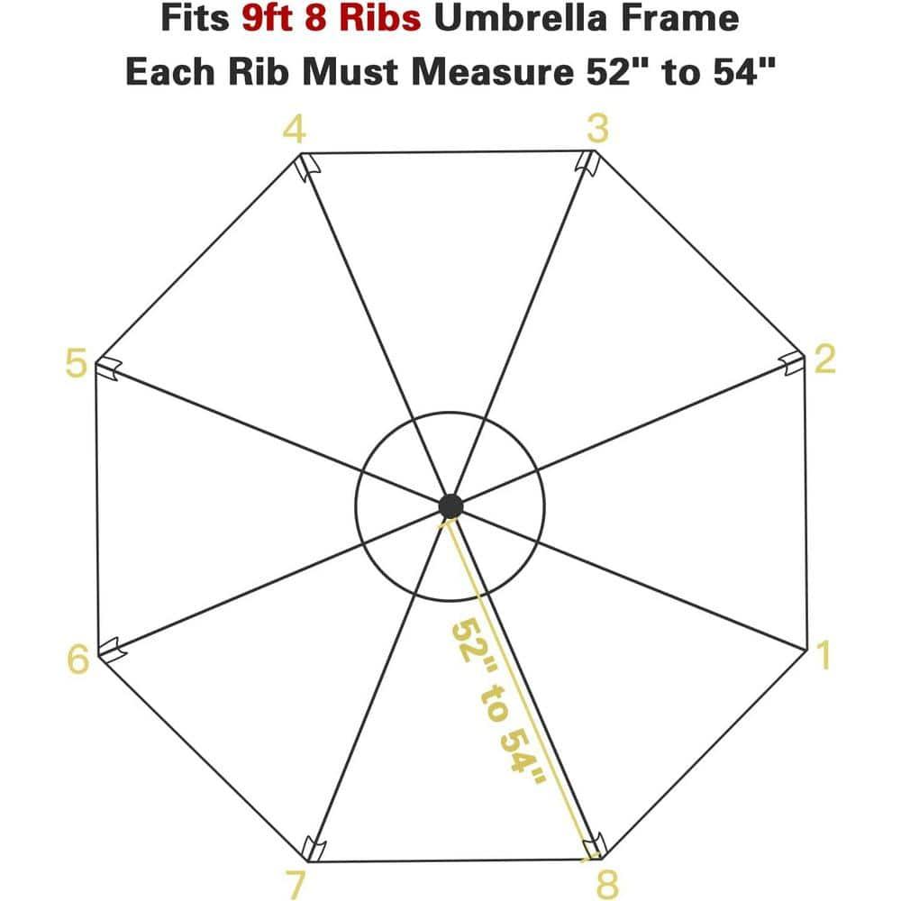 Sunnyglade 9ft Patio Umbrella Replacement Canopy Market Umbrella Top Outdoor Umbrella Canopy with 8 Ribs